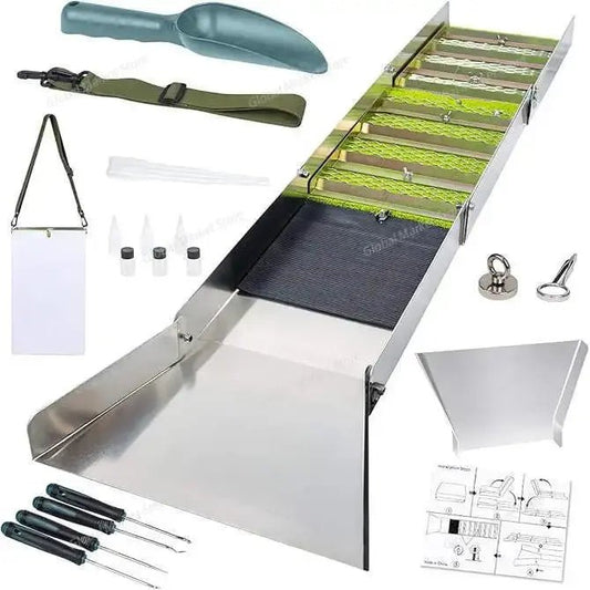 Folding Gold Sluice Box Aluminum Alloy Portable Gold Mining Chute Panning Prospecting Recovery Tool - Optik Gold Inc