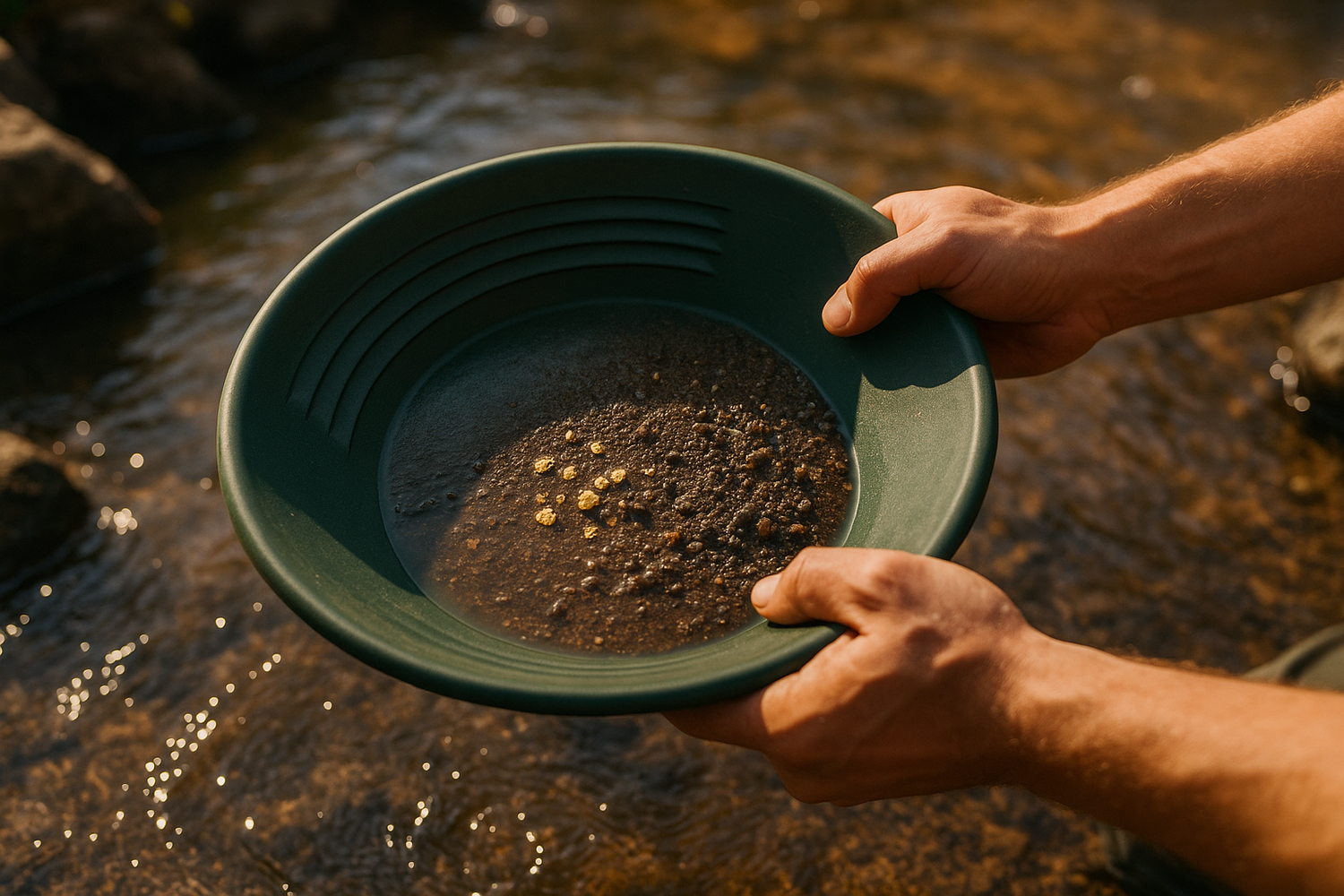 Gold Panning in Action